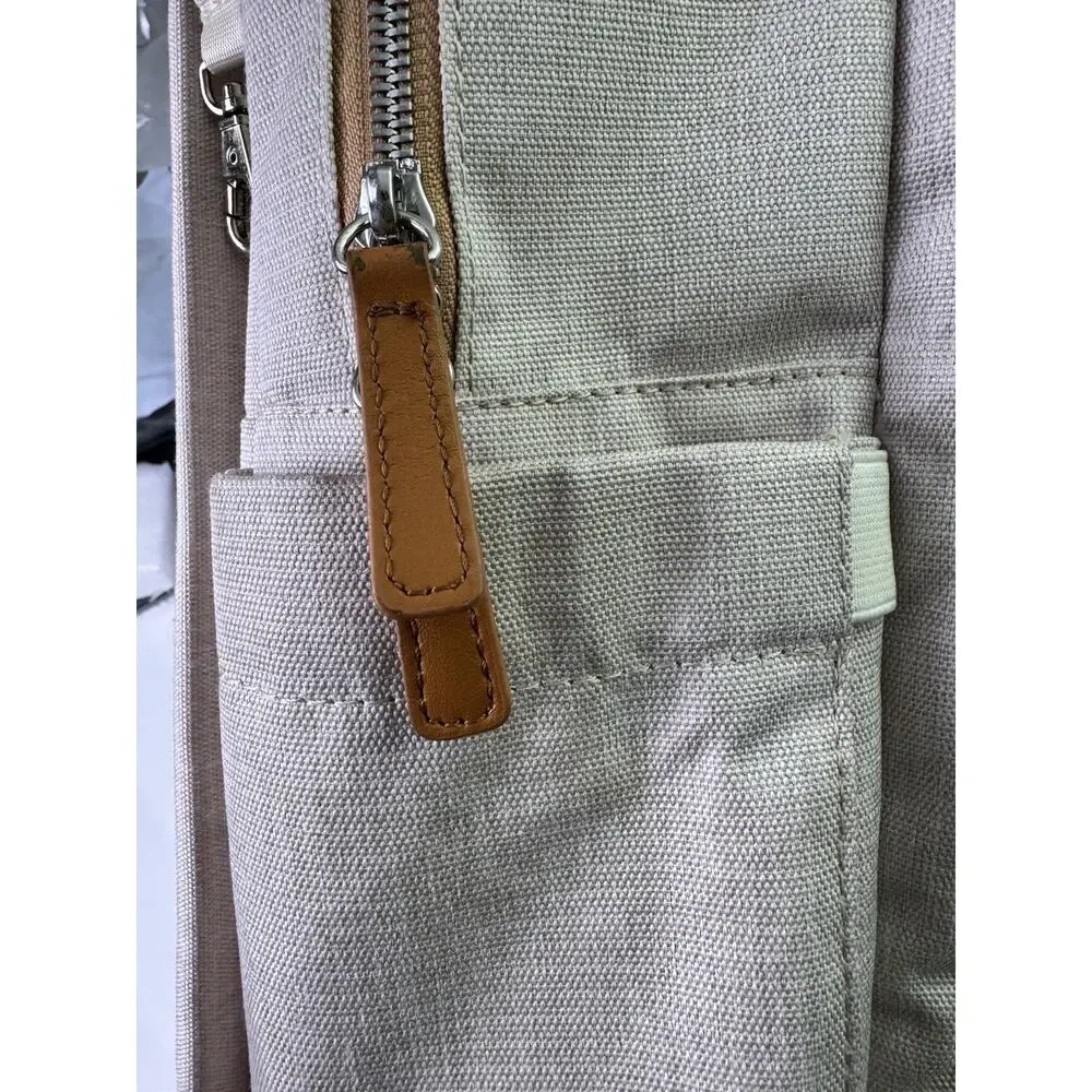 Nordace Siena Smart Backpack Beige Water Resistant Travel Laptop Bag USB 15.6”